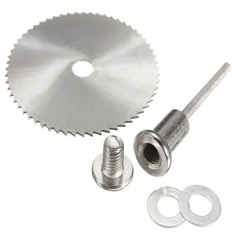7Pcs HSS Cutting Disc Rotary Tool 22/25/32/35/44/50mm Circular Saw Blades Cutting Wheel Discs Mandrel For Dremel Discs Cut off