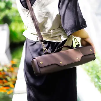 

Portable Flute Case Synthetic Leather Case Tote Shoulder Carry Bag Protection Cover Musical Instrument