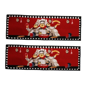 

2x Chef pattern Dining Room Mat Machine Washable Floor Carpet Kitchen Rug Floor Mat Home Decor 40x120CM