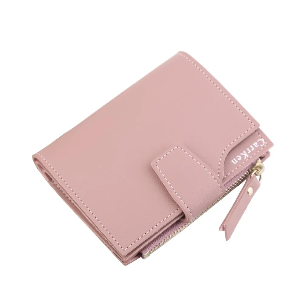 Women Wallet Short Zipper Wallet Clutch Bag Female Fashion soild color Three-Fold Coin Purse Women's Small Change Mini Money Bag