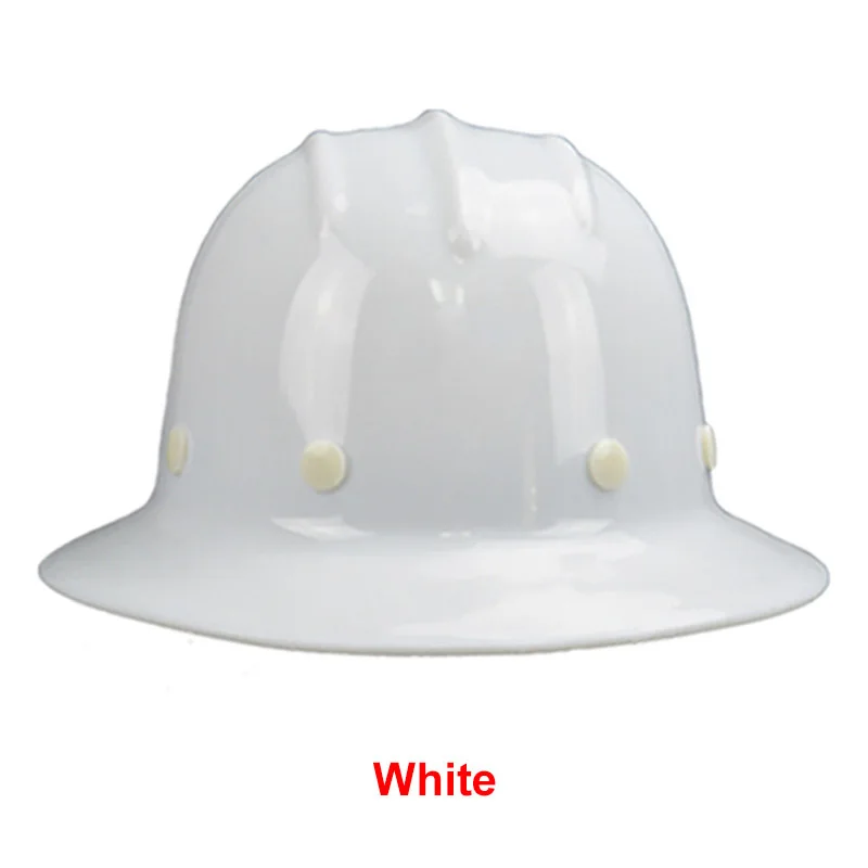 Защитный шлем СОЛНЦЕЗАЩИТНЫЙ непромокаемый широкополая жесткая шляпа страхование труда Строительная Рабочая защита шлем - Цвет: Белый