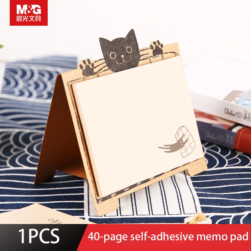 M&ampG YS-325 40-Page Self-Adhesive Memo Pad Cute Cat Style DIY Notes Bookmark School Office Stationery Kawaii Notepad Diary | Канцтовары