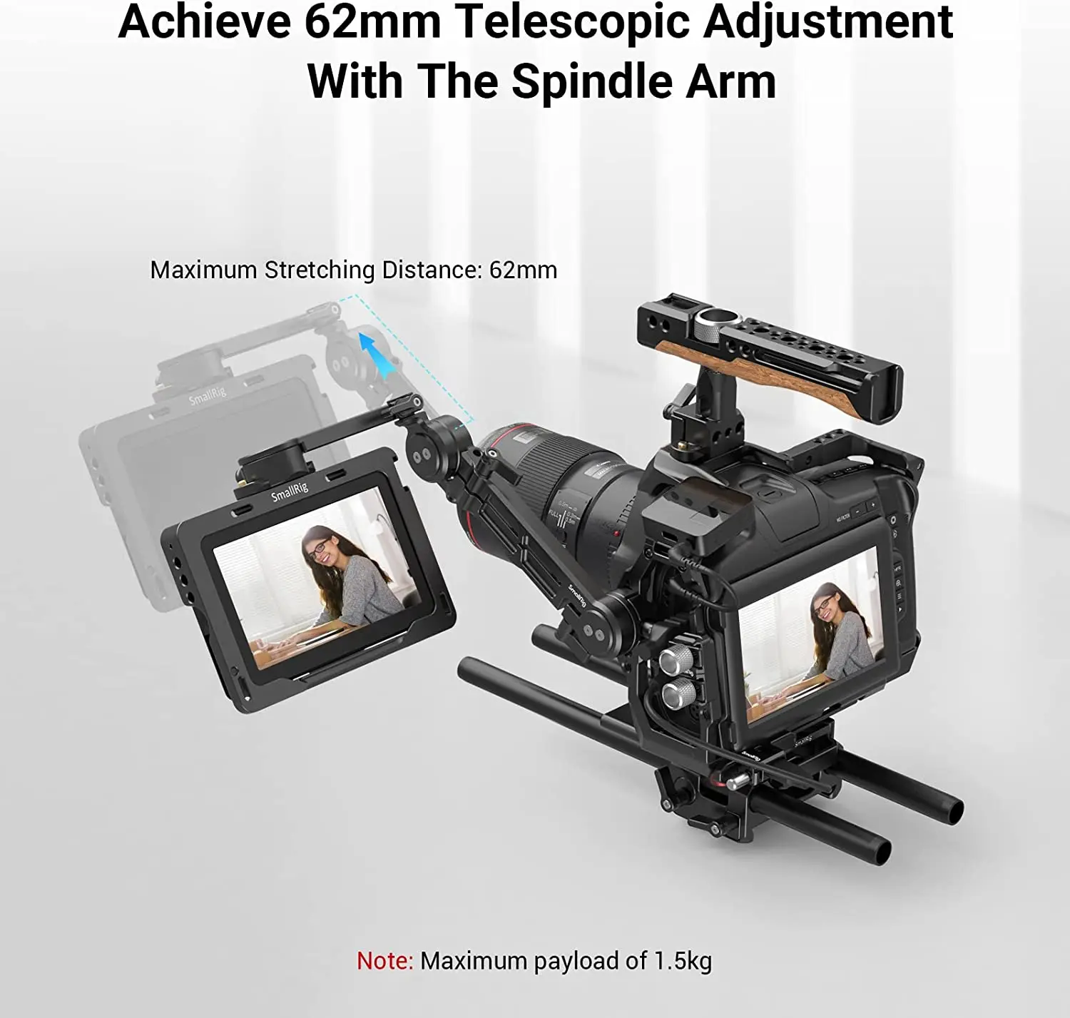 NATO 클램프가 있는 SmallRig 조정 가능한 EVF 마운트는 캐논 유니버설 카메라 액세서리 MD3507용 니콘용 용 모니터를 지원합니다.