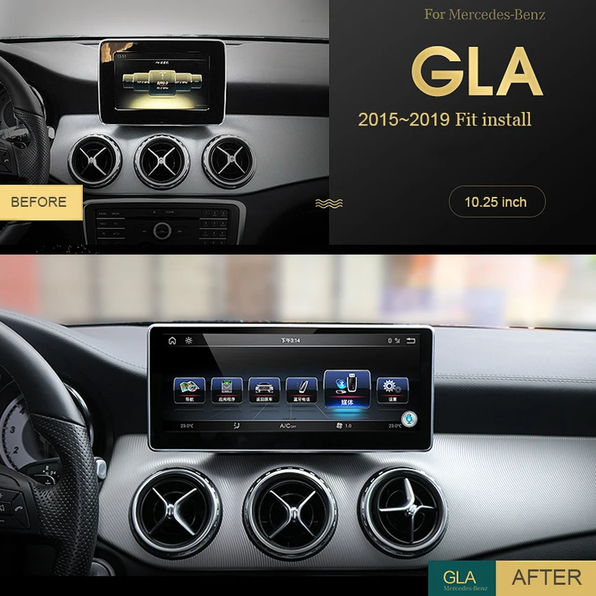 Excellent Car radio Android multimedia player For Mercedes Benz GLA CLA A Class W176 2015~2019 10.25 inch touch screen GPS Carplay 1