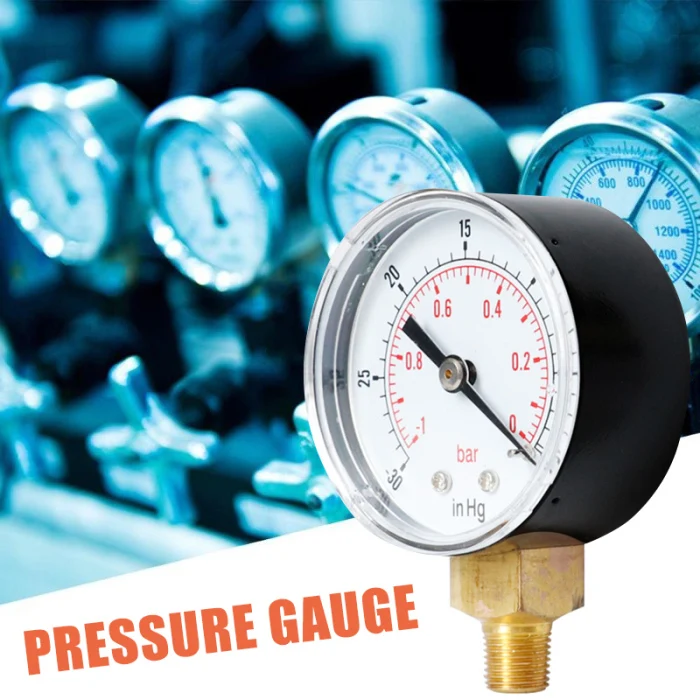 Mini Air Vacuum Pressures Gauge Double Scale 50mm Pressures Meter 30inHg 1/8 Inch TSH Shop