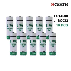 CAMFM 10 шт. LS14500 ER14505 AA 3,6 V 2450mAh Франция импортированная литиевая батарея для оборудования, запасная универсальная литиевая батарея