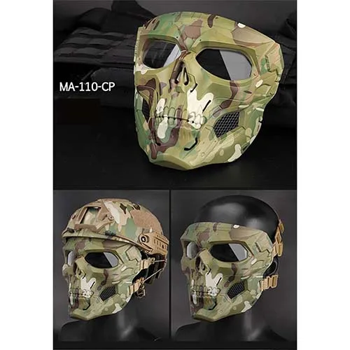  Tactical Paintball Skull Masks Outdoor Breathable Hunting Shooting Skull Mask Military Full Face Sa