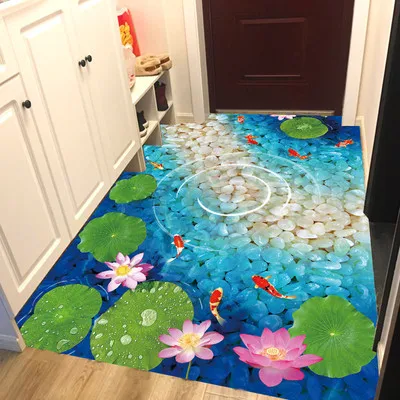 3D ковер бытовой пластиковый ПВХ водонепроницаемый и маслостойкий дверной коврик грязеотталкивающий моющийся и износостойкий кухонный коврик - Цвет: Style 11