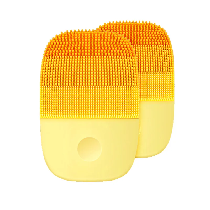 two Pcs Yellow Color InFace электрическая ультразвуковая Очищающая щетка для лица, вибрационный очиститель для лица, многоцветный - Цвет: two Pcs Yellow Color