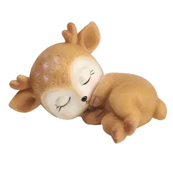 

Resin Sleeping Baby Deer Mini 3D Elk Christmas Ornaments Cute Decor for Home Garden Car Xmas Party Table Decoration Kids Gift