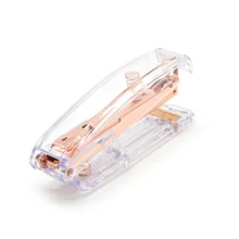 

Rose Gold High-grade Transparent Plastic Stapler Office Study Binding Machine
