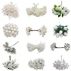 White Theme Artificial Flower Cherry Stamen Berries Bundle DIY Christmas Decoration Wedding Cake Gift Box Wreaths Xmas Decor ► Photo 1/6