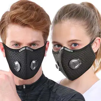 

Outdoor Sporting Riding Activated Carbon Mask PM2.5 Face Mouth Mask Reusable Dustproof Face Masks For Sport Running Mask