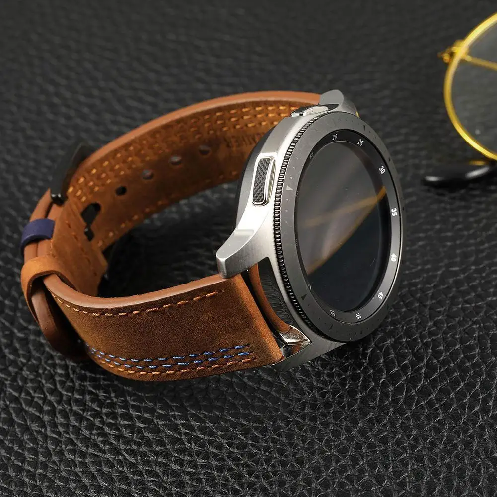 Качественный ремешок для часов из натуральной кожи для samsung Galaxy Watch 42/46 мм универсальный ремешок для быстрой замены