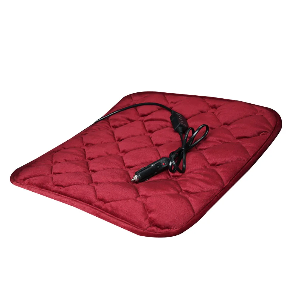 Водостойкое углеродное волокно электрический обогреватель сидения Pad 12V зимний автомобиль 30s быстро нагреваемый чехол для подушки сиденья подогреватель стульев горячая распродажа - Название цвета: Red