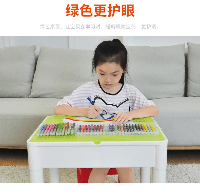 

New Style CHILDREN'S Building Blocks Study Table Multi-functional Assembled Take Building Blocks Game Tabletop Toys