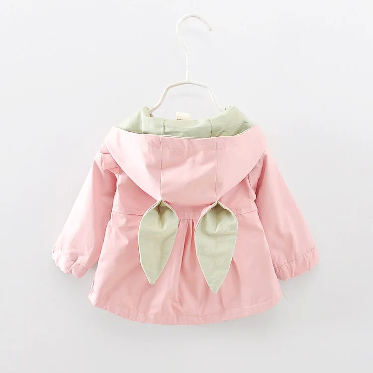 

Baby Coat Spring Autumn Windbreak For Baby Girls Rabbit Ear Hooded Trench Coat Toddler Infant Baby Jacket Newborn Clothes 2 Year