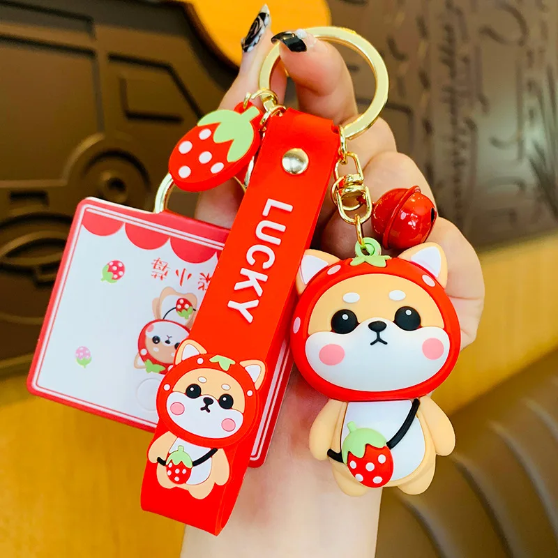 CHUNOU Cartoon Key Chain Corgi Access Control Card Holder Key