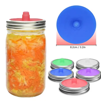 

Household Silicone Mason Jar Lid Leakproof Fermentation Seal Cover Fresh Lids for Household Kitchen Helping Decor