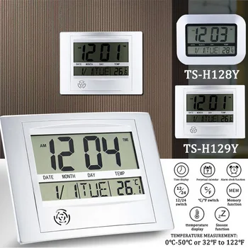 

Decorative Digital Wall Alarm Clock Desk Calendar Thermometer Humidity Temperature Hygrometer Radio Controlled Clock