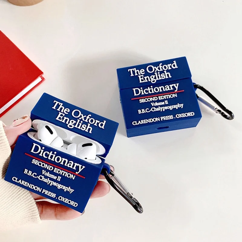 Для AirPod 2 Чехол 3D Oxford Dctionary мультяшный мягкий силиконовый беспроводной чехол для наушников s для Apple Airpods Pro Чехол милый чехол Funda
