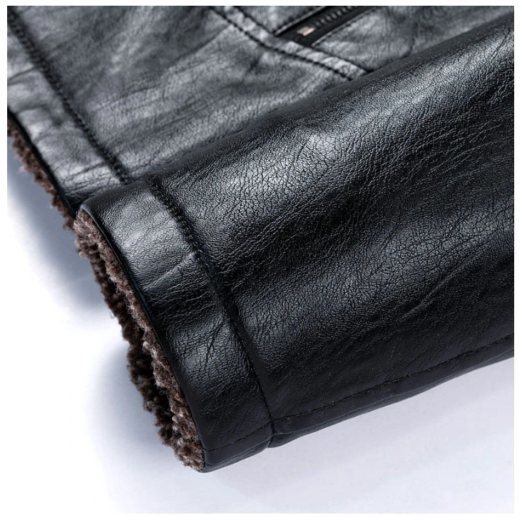 Кожаная куртка 7XL 8XL Зимняя Мужская искусственная Толстая теплая шерстяная подкладка Байкерская кожаная куртка мужская мотоциклетная куртка s 6XL jaqueta de couro