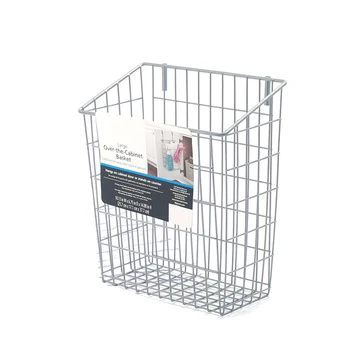 

Metal Wire Hanging over Door Kitchen Storage Organizer Basket Trash Can Hangs over Cabinet Doors for Bags Ect Kitchen Tools