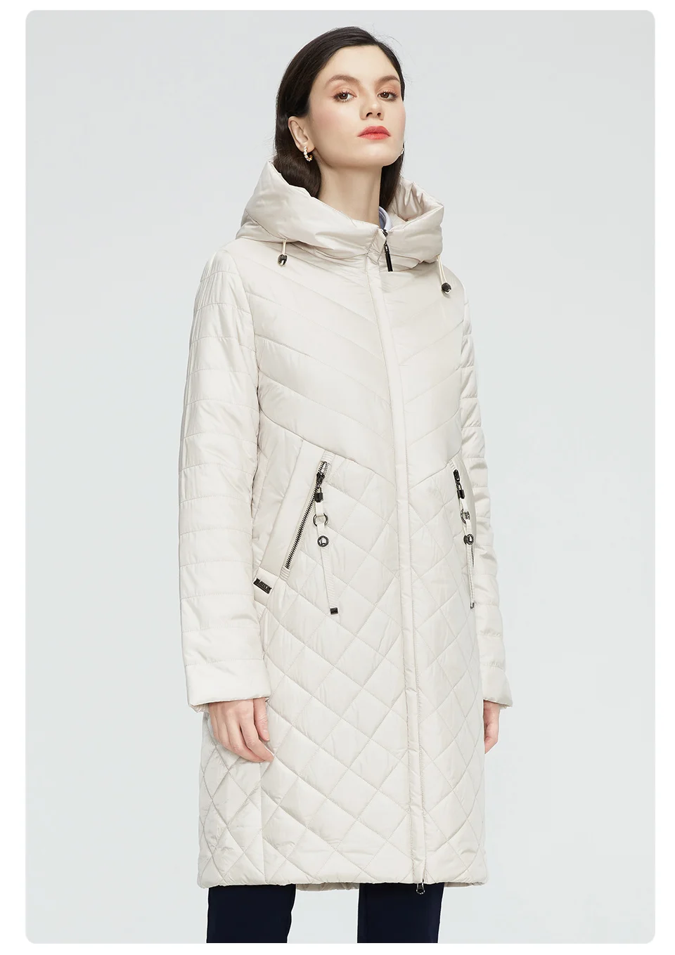 GASMAN 2022 Women's spring jackets Designer trench long casual puffer jacket stand-up Collar hooded women coat Outerwear 21865