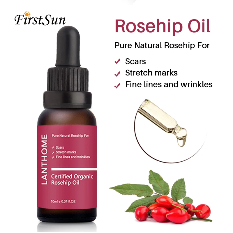 

Pure Organic Rosehip Oil for Scars Fine Lines Wrinkles Stretch Marks Dehydrated Ageing Maternity Skin Care Face Essential Oil