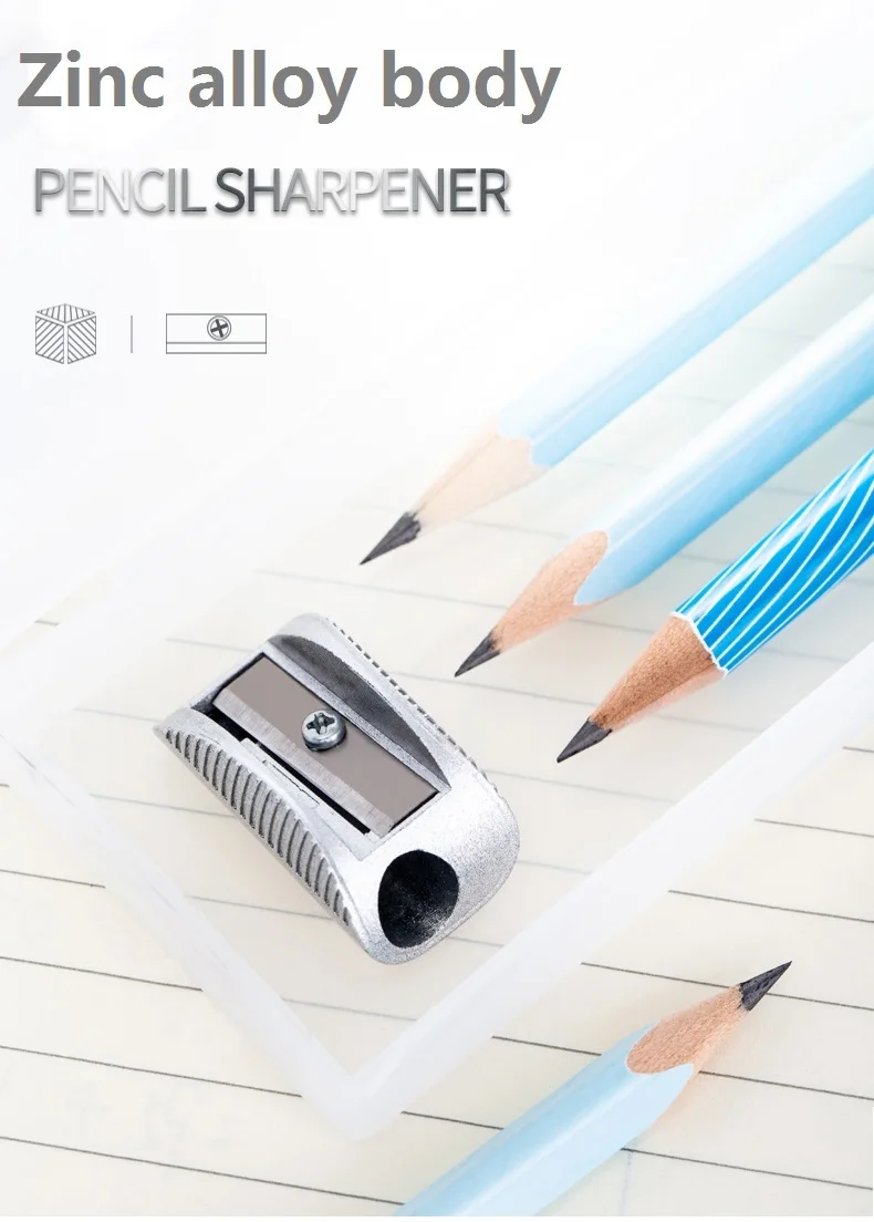 Zinc Alloy Body Metal Pencil Sharpener Students Pencil Knife Pencil Planer Cutter Office School Staionery Writing Tools 68656