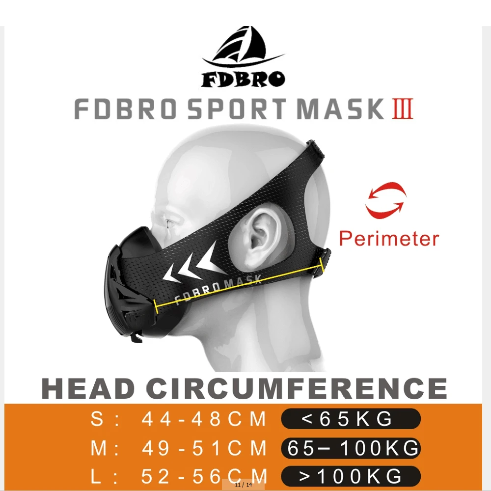 Спортивная маска FDBRO 2 0 черная для бега и фитнеса тренировочная на высокой высоте