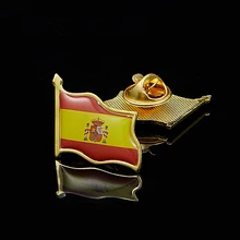 Insignia de Pin de solapa esmaltado de cortesía, Bandera Nacional de España, enchapada en oro