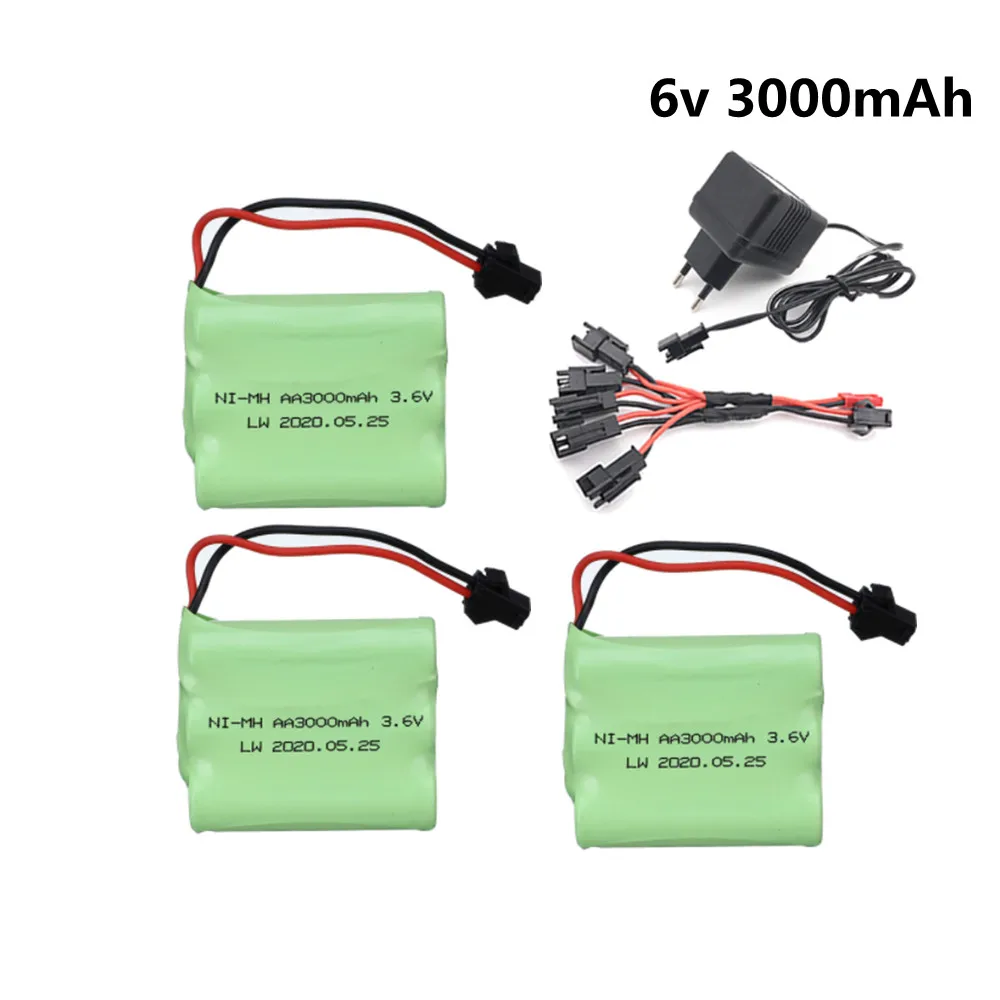 Batteria Ni-Mh Da 3.6V 3000Mah Per Rc Toy Car Tank Train Robot Boat Gun Aa 3.6V Batteria Ricaricabile Nimh Sm Set Di Caricabatterie