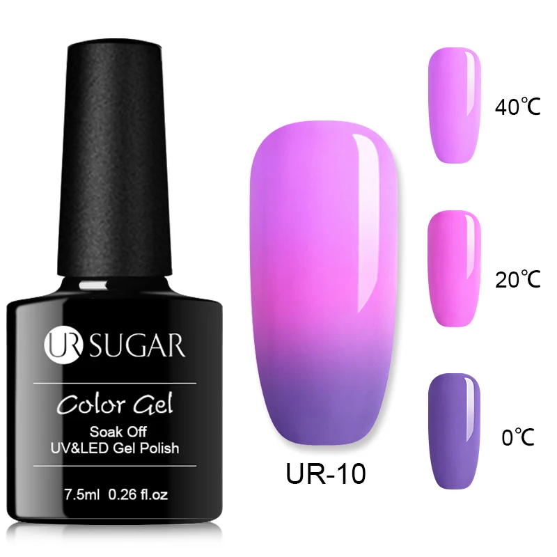 3 Colors Thermal 10 UR SUGAR Rainbow термальный УФ гель голографический Лак Блеск Гель для изменения цвета лак личная гигиена лаковое покрытие пальто - Цвет: 3 Colors Thermal 10