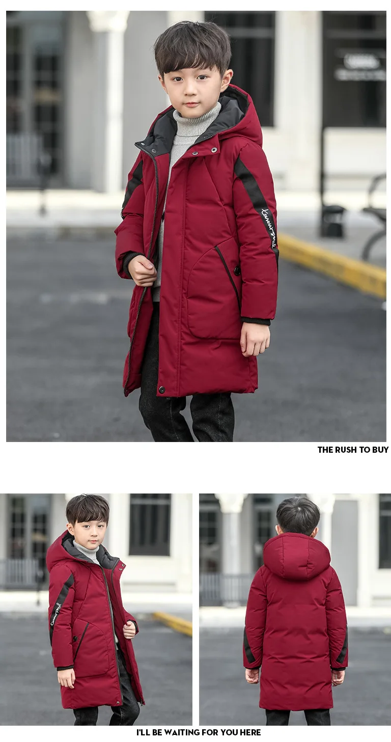 1 шт., зимняя теплая куртка хлопковое пальто с капюшоном Одежда для маленьких мальчиков стеганый хлопковый пуховик длинное пальто пуховик для мальчиков