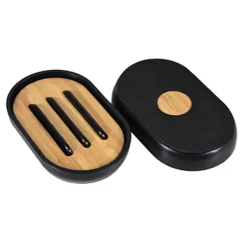 

Bamboo Soap Dish Holder Bath Shower Plate Stand Storage Box Rack Case Container