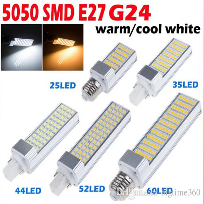 Светодиодный прожектор E27/G24 6 Вт 8 10 12 14 горизонтальный SMD 5050 светодиодный теплый