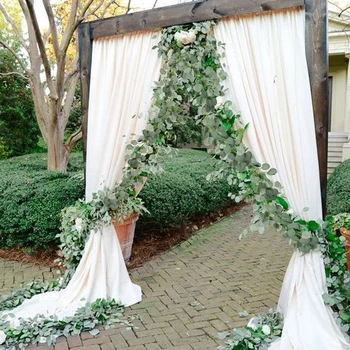 

2m Long Wicker Leaves Vine Wreath Garland Wedding Arch Decorations DIY Fake Plants Hanging Eucalyptus Foliage Trailing