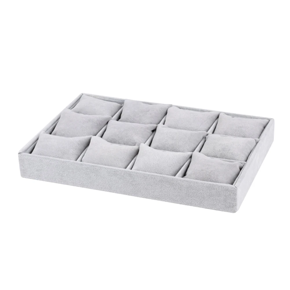 

Necklace Bedroom Stylish 12 Grid Ring Earrings Protective Dustproof Jewelry Box Desktop Display Holder Storage Organizer