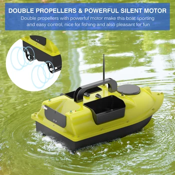 GPS Fishing Bait Boat 3 Bait Containers Automatic Fixed Speed Cruise Remote Control Fishing Finder 400-500M Range Bait Boat 2