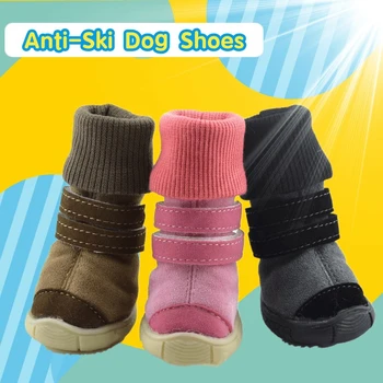 

4pcs/Sets Puppy Pets Dog Shoes Cat Boots Winter Trendy Warm Snow Boots Dog Shoes Anti-slip Sneakers Sports Dogs Products