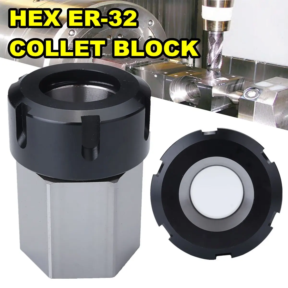 

1PCS Hard Steel Hex ER32 Square Collet Chuck Holder Block CNC Lathe Tool Holder For CNC Lathe Engraving Machine