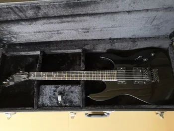 

Custom Black Electric Guitar with black hardware HH Pickups and Fingerboard inlaid skull,customized!PayPal available!es-1