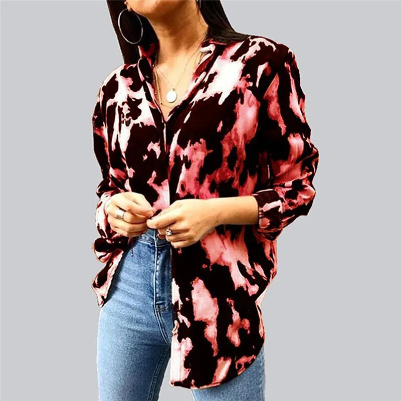 Women Blouses 2019 Autumn Leopard Print Blouse Shirt Ladies Long Sleeve Casual V-Neck Tops Female Blouse Blusas Camisas Mujer