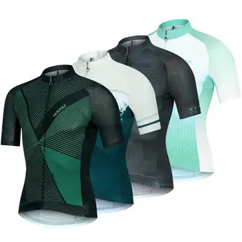 

NUCKILY Men's Short Sleeve Cycling Jersey Bike Bicycle Biking Riding Shirt with Reflective Logo and Zipper Pockets