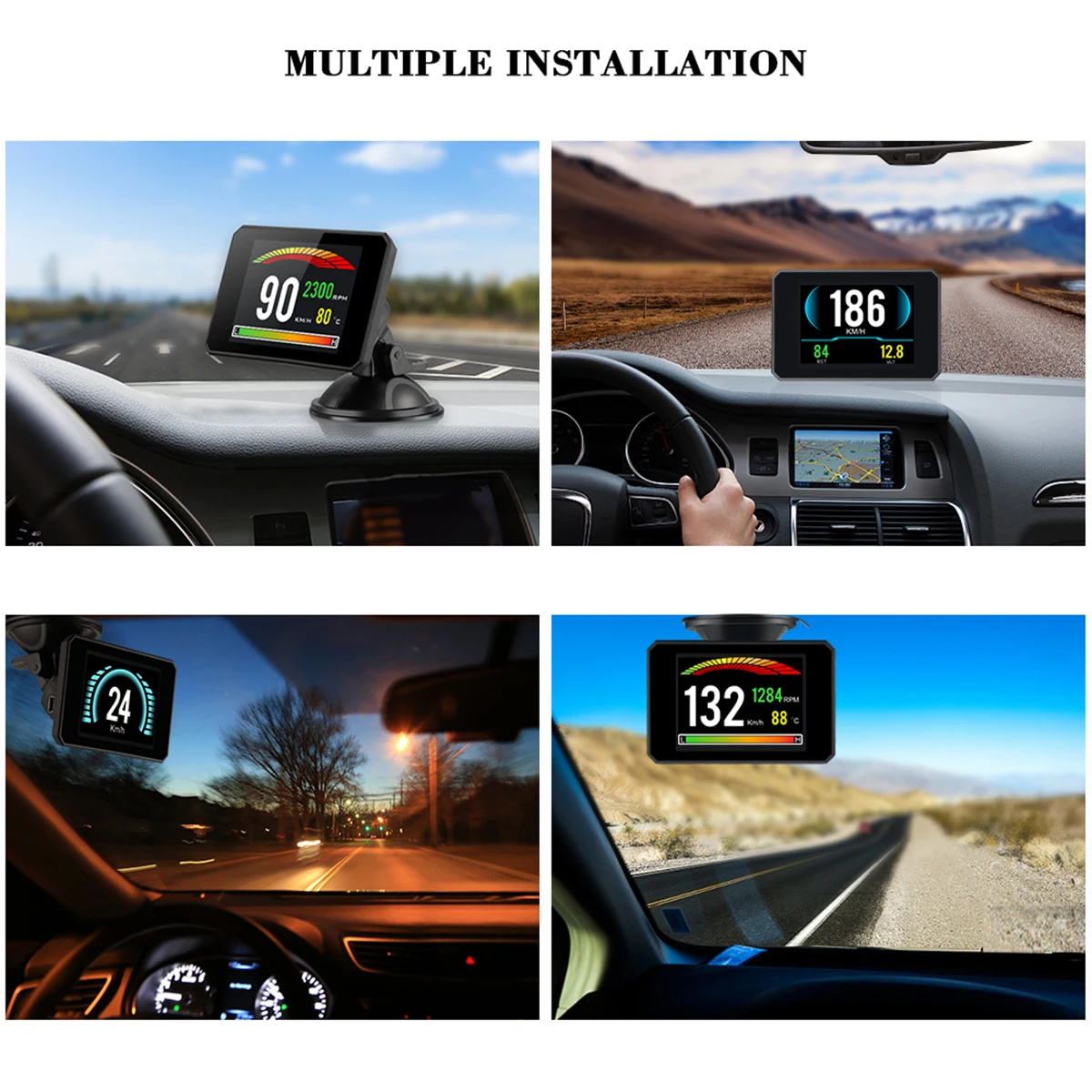 P16 HD цифровой экран TFT HUD Дисплей автомобиля OBD цифровой измеритель сигнализации Скорость диагностический инструмент более Скорость Предупреждение
