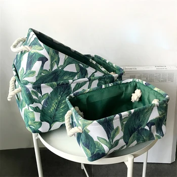 

Large Canvas Fabric Storage Basket Clothes Folding Storage Box For Nursery Underwear Toy Organizer Laundry Basket With Handle