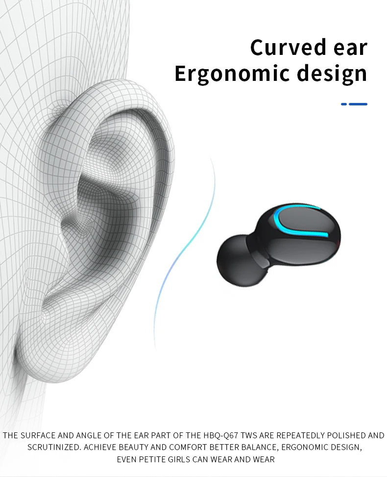 Q67 TWS беспроводные наушники 3D стерео мини Bluetooth наушники 5,0 с двойным микрофоном спортивные водонепроницаемые наушники гарнитура для автоматического сопряжения