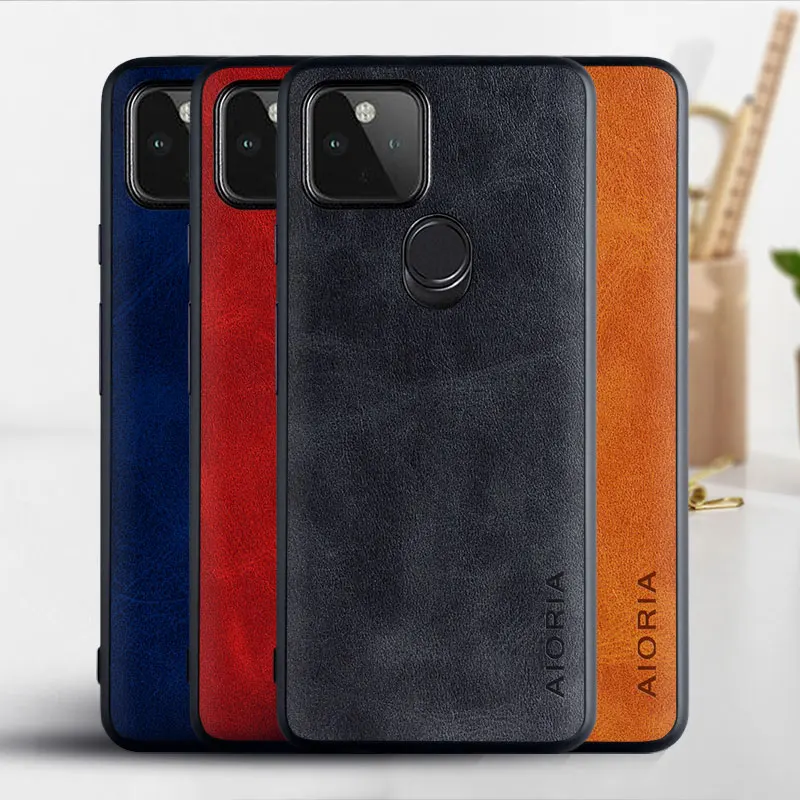 Case for Google Pixel 4A 5G 5 4 XL Luxury funda Vintage leather Skin phone cover hoesje google pixel 4a xl case coque capa | Мобильные