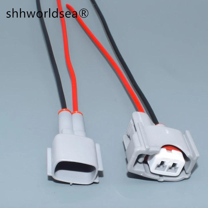 shhworldsea 2 Pin 2.2mm Fuel Injector Plug Auto Female Male Connector Wire Harness For Toyota Honda 6189-0611 90980-11875 | Автомобили и